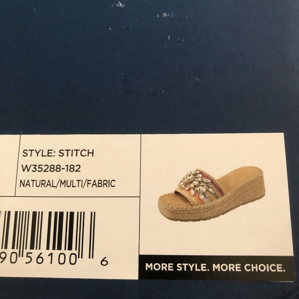White Mountain Stitch Platform Wedge Espadrille Sandals NWT Size 8.5 Bohemian - Picture 9 of 12